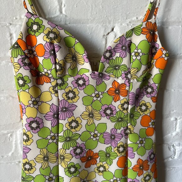 Zara Strapless Floral Mini Dress Summer Size Small - Picture 2 of 5